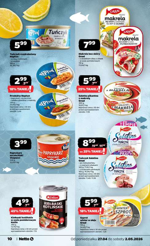Netto - gazetka promocyjna Gazetka Spożywcza  do soboty 02.05 - strona 10