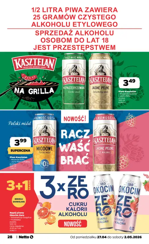Netto - gazetka promocyjna Gazetka Spożywcza od poniedziałku 27.04 do soboty 02.05 - strona 28