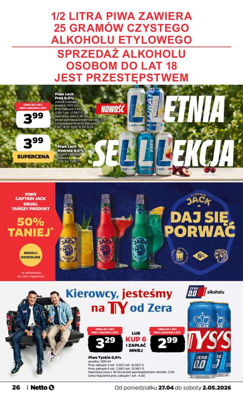 Netto - gazetka promocyjna Gazetka Spożywcza od poniedziałku 27.04 do soboty 02.05 - strona 26