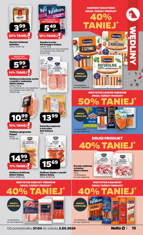 Netto - gazetka promocyjna Gazetka Spożywcza od poniedziałku 27.04 do soboty 02.05 - strona 15
