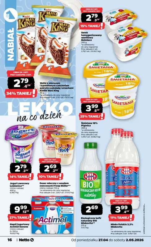 Netto - gazetka promocyjna Gazetka Spożywcza od poniedziałku 27.04 do soboty 02.05 - strona 16