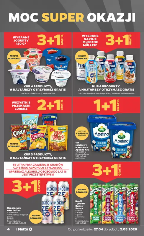 Netto - gazetka promocyjna Gazetka Spożywcza od poniedziałku 27.04 do soboty 02.05 - strona 4