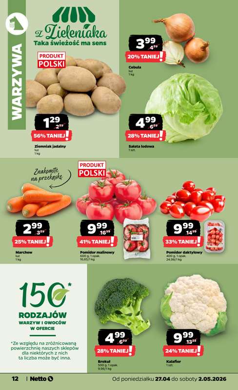 Netto - gazetka promocyjna Gazetka Spożywcza od poniedziałku 27.04 do soboty 02.05 - strona 12