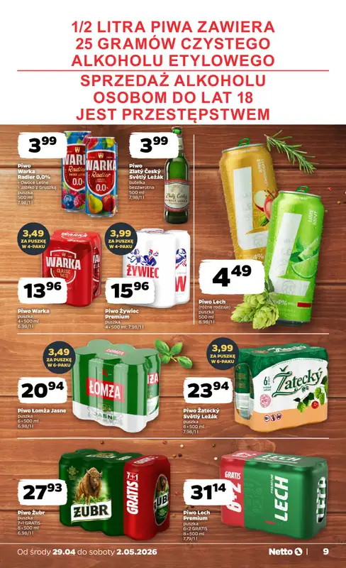 Netto - gazetka promocyjna Gazetka Spożywcza  do soboty 02.05 - strona 9