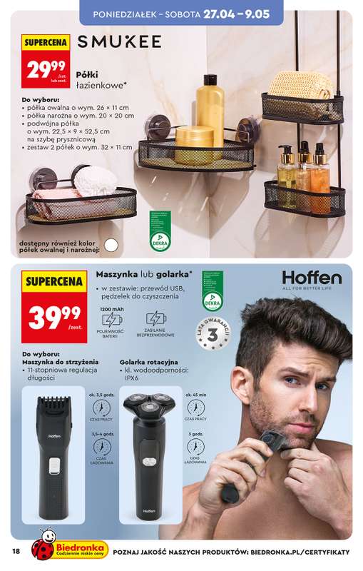 Biedronka - gazetka promocyjna Hity i inspiracje, od 25.04 od soboty 25.04 do środy 13.05 - strona 18