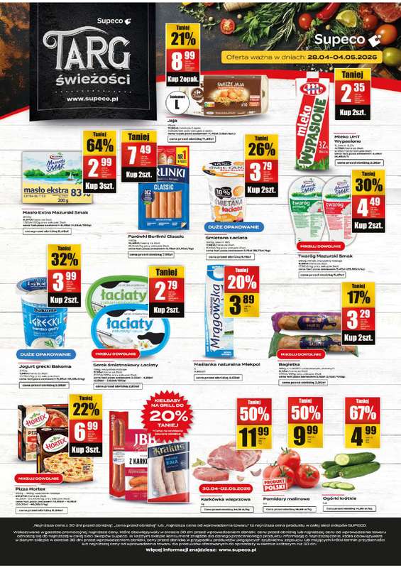 Supeco - gazetka promocyjna Targ świeżości od wtorku 28.04 do poniedziałku 04.05
