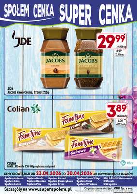 Społem - Blisko i Korzystnie - gazetka promocyjna Społem Cenka Super Cenka od piątku 24.04 do czwartku 30.04