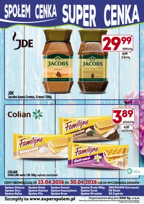 Społem - Blisko i Korzystnie - gazetka promocyjna Społem Cenka Super Cenka od piątku 24.04 do czwartku 30.04