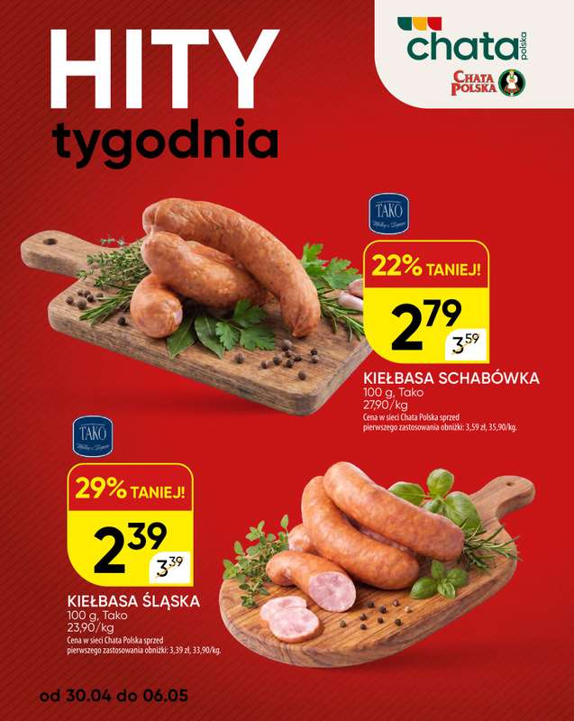 Chata Polska - gazetka promocyjna Hity tygodnia 30.04-06.05  do środy 06.05 - strona 2