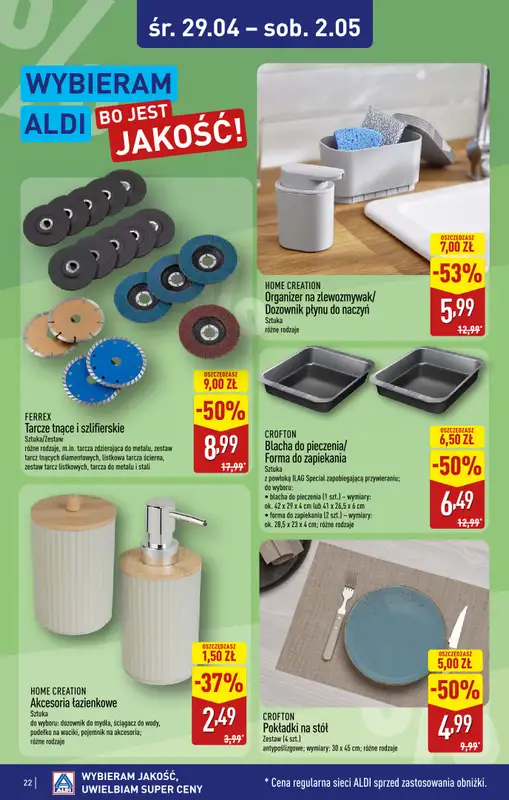 Aldi - gazetka promocyjna Ozorków, M-Park: WIELKIE OTWARCIE już w ŚRODĘ: 29.04! od środy 29.04 do soboty 02.05 - strona 22