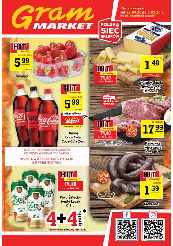 Gram Market - gazetka promocyjna Gazetka od środy 29.04 do wtorku 05.05