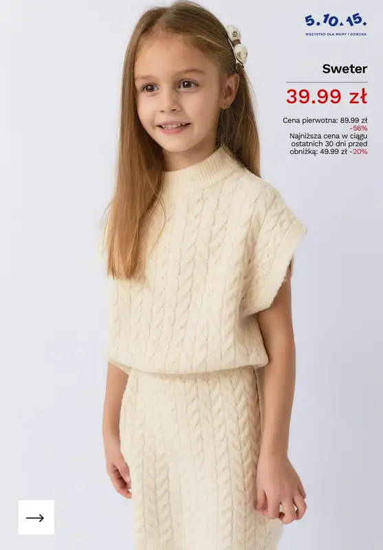 5.10.15 - gazetka promocyjna PROMOCJE na dziecięce swetry od piątku 24.04  - strona 8