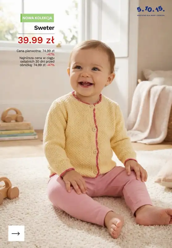 5.10.15 - gazetka promocyjna PROMOCJE na dziecięce swetry od piątku 24.04  - strona 3