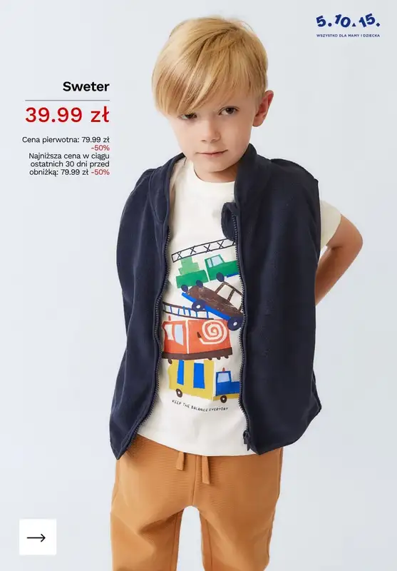 5.10.15 - gazetka promocyjna PROMOCJE na dziecięce swetry od piątku 24.04  - strona 9