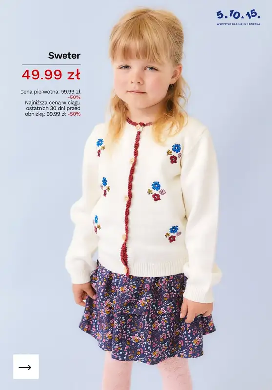 5.10.15 - gazetka promocyjna PROMOCJE na dziecięce swetry od piątku 24.04  - strona 5