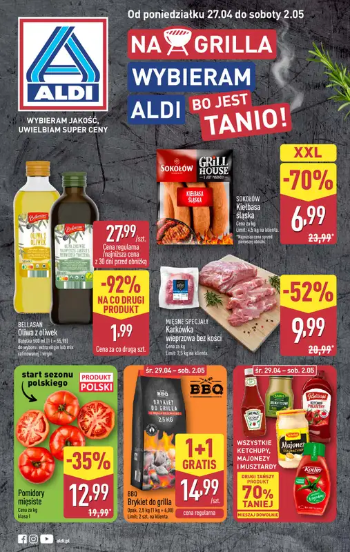 Aldi - gazetka promocyjna Wielkie grillowanie w super cenach Aldi!  
