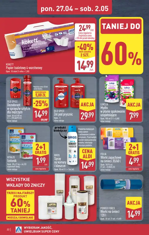 Aldi - gazetka promocyjna Pełny katalog! od poniedziałku 27.04 do soboty 02.05 - strona 22