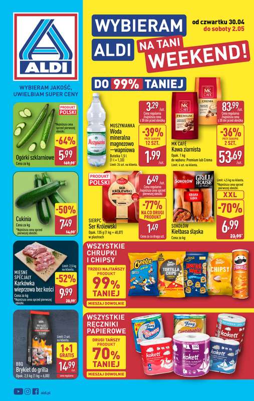 Aldi - gazetka promocyjna Weekend super cen w Aldi! od czwartku 30.04 do soboty 02.05