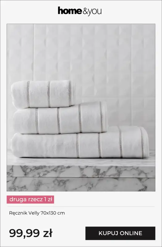 home&you - gazetka promocyjna Tekstylia domowe - druga rzecz 1 zł od piątku 24.04 do wtorku 28.04 - strona 9