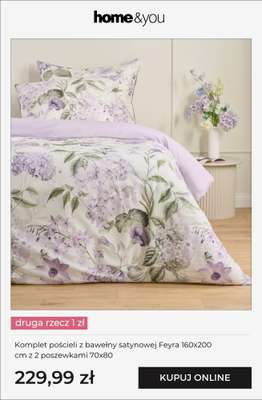 Komplet pościeli z bawełny satynowej Feyra 160x200 cm z 2 poszewkami 70x80