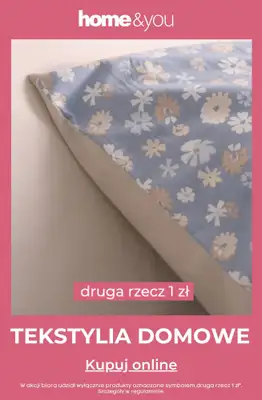 home&you - gazetka promocyjna Tekstylia domowe - druga rzecz 1 zł od piątku 24.04 do wtorku 28.04