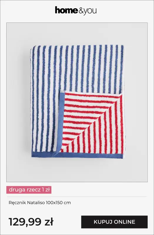 home&you - gazetka promocyjna Tekstylia domowe - druga rzecz 1 zł od piątku 24.04 do wtorku 28.04 - strona 2