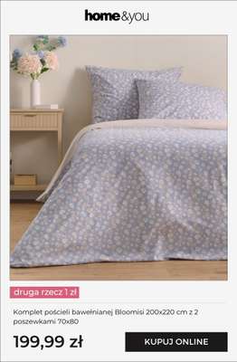 Komplet pościeli bawełnianej Bloomisi 200x220 cm z 2 poszewkami 70x80