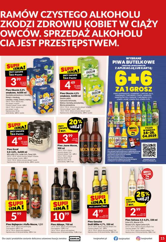 Twój Market - gazetka promocyjna Gazetka od środy 22.04 do poniedziałku 27.04 - strona 15