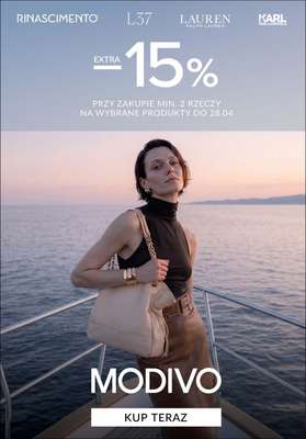 BEST SALE - gazetka promocyjna Modivo | Extra -15% zniżki na wybrane produkty przy zakupie 2 szt. od piątku 24.04 do wtorku 28.04