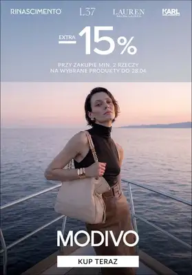 BEST SALE - gazetka promocyjna Modivo | Extra -15% zniżki na wybrane produkty przy zakupie 2 szt. od piątku 24.04 do wtorku 28.04