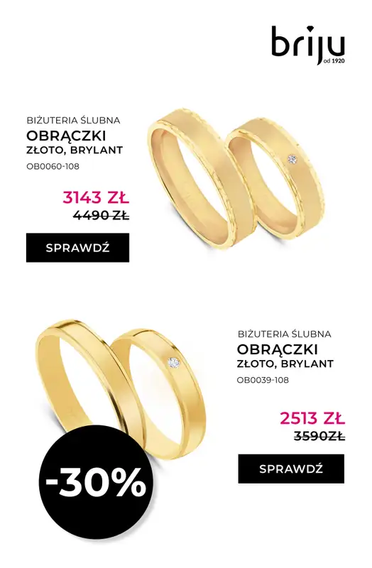 Briju - gazetka promocyjna Oferta Obrączki 2026 od soboty 25.04 do niedzieli 31.05 - strona 14