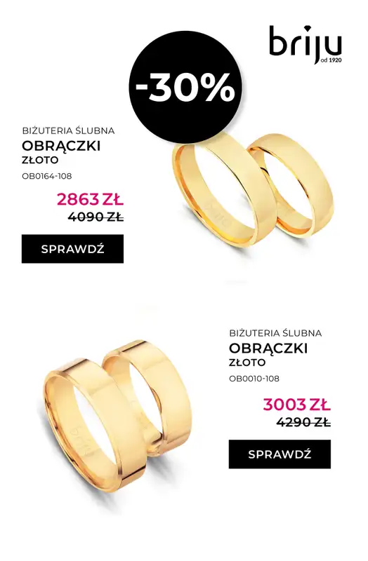 Briju - gazetka promocyjna Oferta Obrączki 2026 od soboty 25.04 do niedzieli 31.05 - strona 7