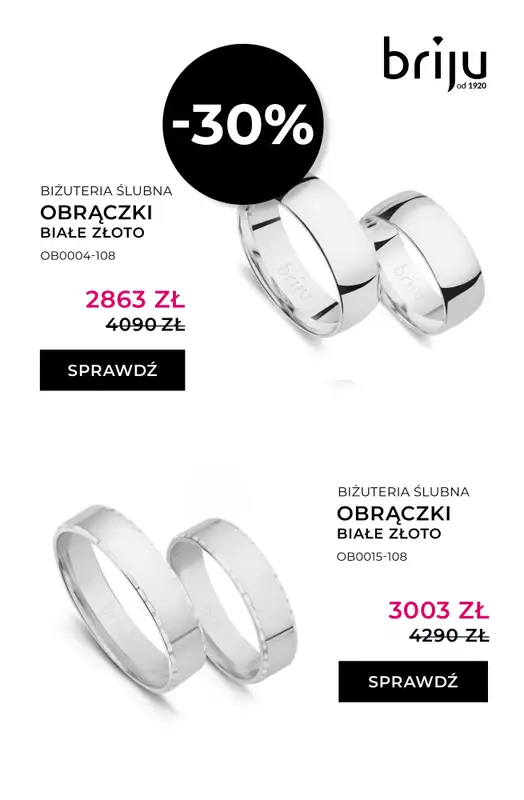 Briju - gazetka promocyjna Oferta Obrączki 2026 od soboty 25.04 do niedzieli 31.05 - strona 10
