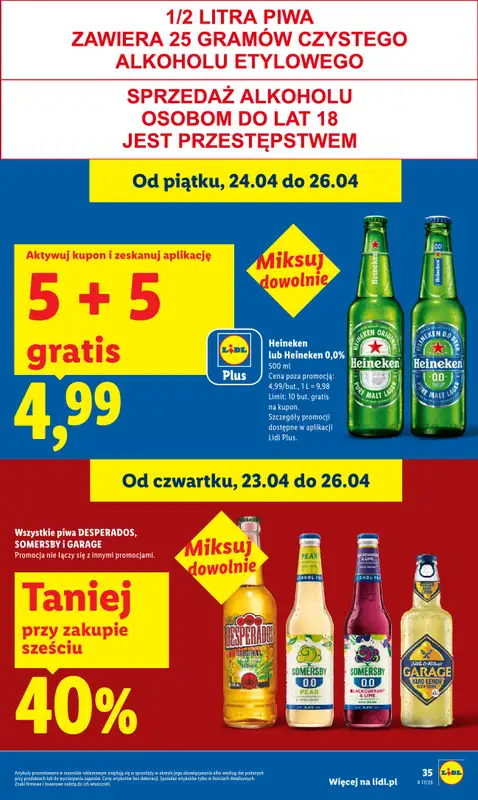 Lidl - gazetka promocyjna Oferta od czwartku od czwartku 23.04 do niedzieli 26.04 - strona 35