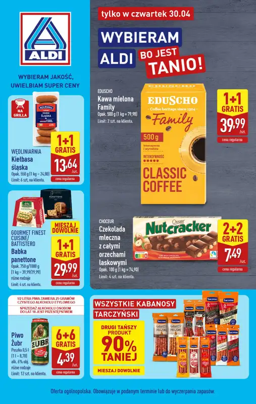 Aldi - gazetka promocyjna Najlepsze oferty na czwartek w Aldi!  