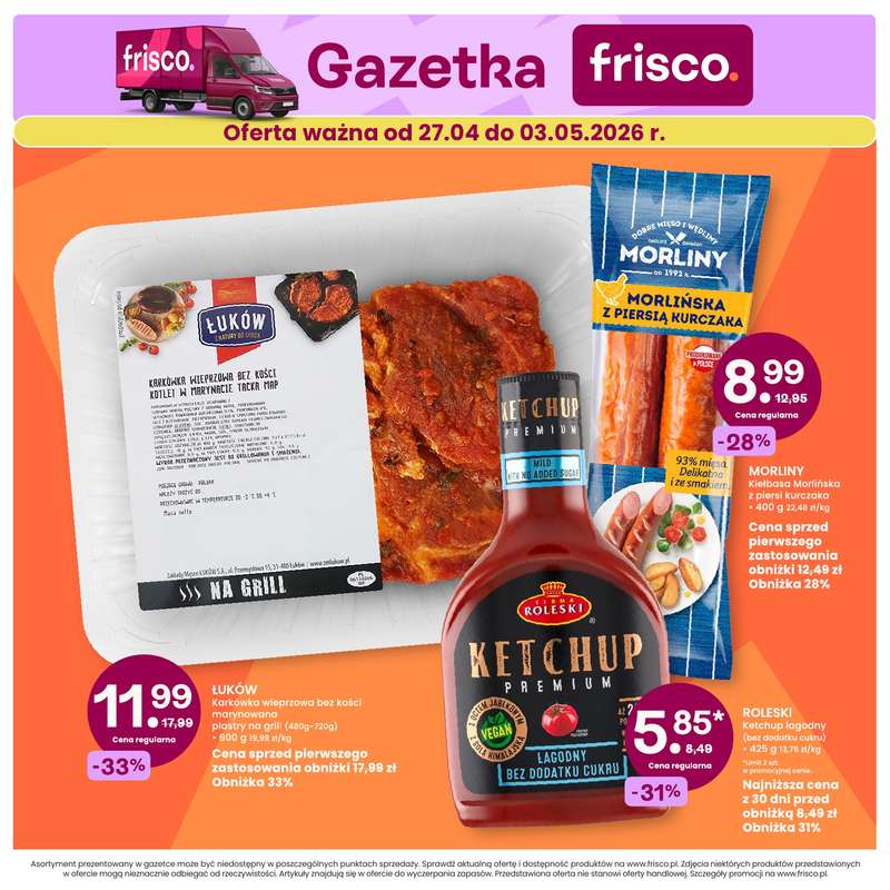 Frisco - gazetka promocyjna Gazetka od poniedziałku 27.04 do niedzieli 03.05