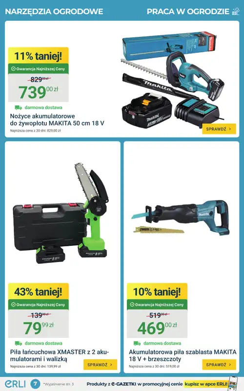 ERLI - gazetka promocyjna Hity sezonu w ogrodzie taniej z ERLI! od poniedziałku 27.04 do niedzieli 03.05 - strona 7