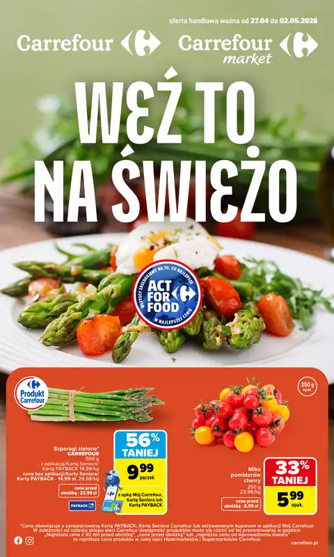 Carrefour Market - gazetka promocyjna Gazetka Weź to na świeżo  