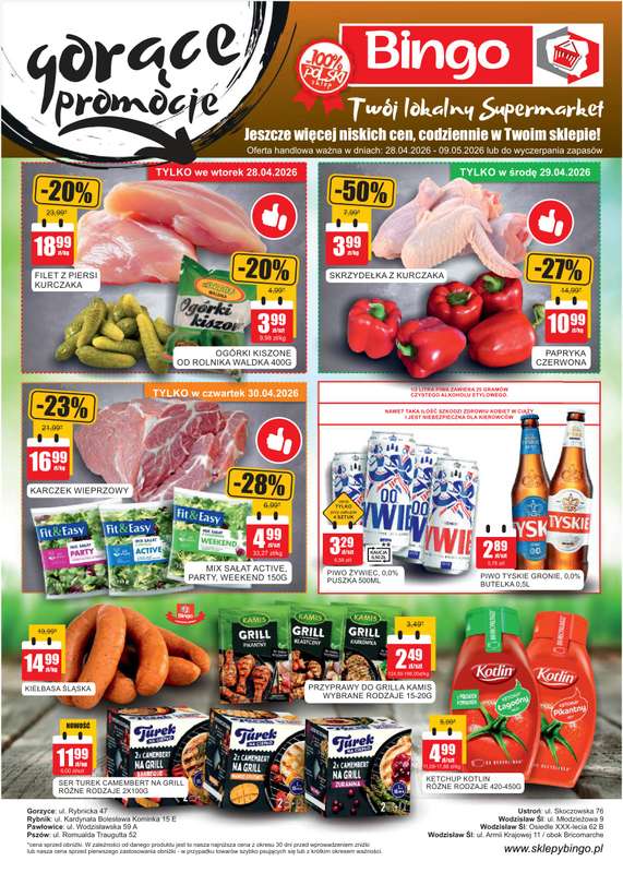 Bingo - gazetka promocyjna Gazetka od wtorku 28.04 do soboty 09.05