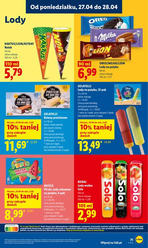 Lidl - gazetka promocyjna Oferta od poniedziałku od poniedziałku 27.04 do wtorku 28.04 - strona 71
