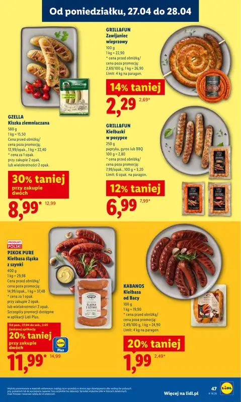 Lidl - gazetka promocyjna Oferta od poniedziałku od poniedziałku 27.04 do wtorku 28.04 - strona 47