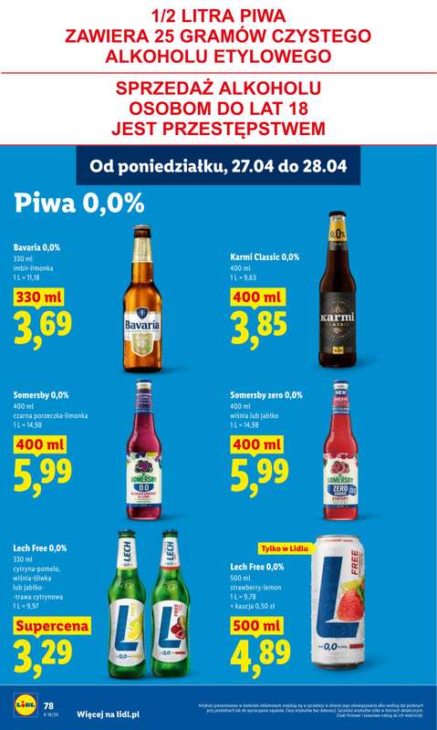 Lidl - gazetka promocyjna Oferta od poniedziałku od poniedziałku 27.04 do wtorku 28.04 - strona 78