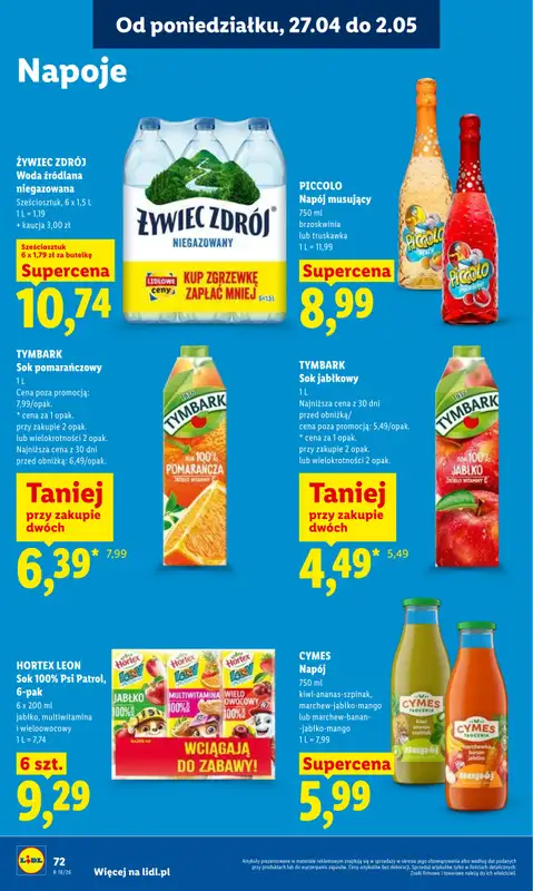 Lidl - gazetka promocyjna Oferta od poniedziałku od poniedziałku 27.04 do wtorku 28.04 - strona 72