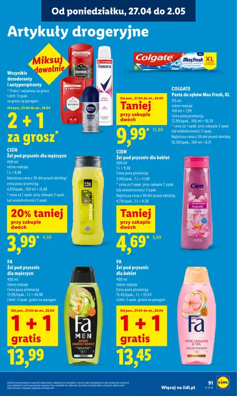 Lidl - gazetka promocyjna Oferta od poniedziałku od poniedziałku 27.04 do wtorku 28.04 - strona 91
