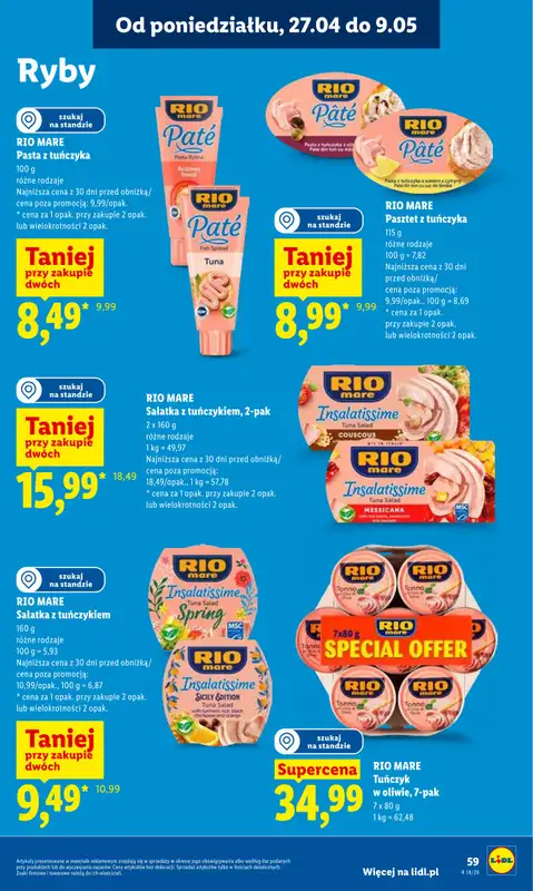 Lidl - gazetka promocyjna Oferta od poniedziałku od poniedziałku 27.04 do wtorku 28.04 - strona 59