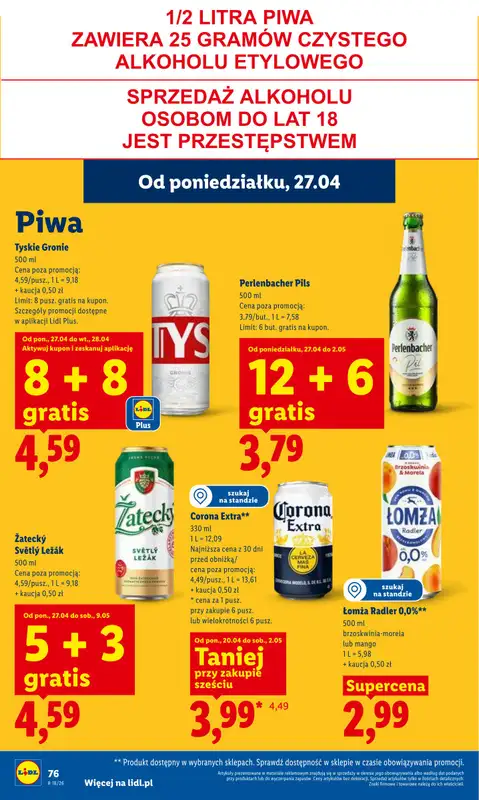 Lidl - gazetka promocyjna Oferta od poniedziałku od poniedziałku 27.04 do wtorku 28.04 - strona 76