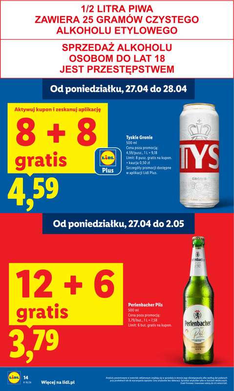 Lidl - gazetka promocyjna Oferta od poniedziałku od poniedziałku 27.04 do wtorku 28.04 - strona 14