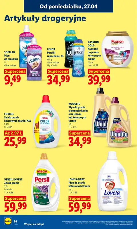 Lidl - gazetka promocyjna Oferta od poniedziałku od poniedziałku 27.04 do wtorku 28.04 - strona 94