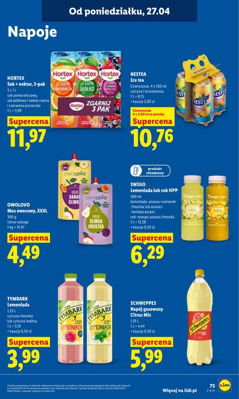 Lidl - gazetka promocyjna Oferta od poniedziałku od poniedziałku 27.04 do wtorku 28.04 - strona 73