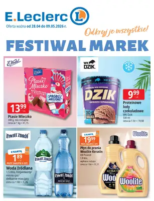 Leclerc - gazetka promocyjna Festiwal marek od wtorku 28.04 do soboty 09.05